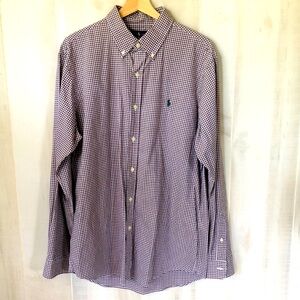 Mens Ralph Lauren brown checked button down